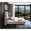 Meridian Furniture Savan Pink Velvet King Bed