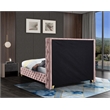 Meridian Furniture Savan Pink Velvet King Bed