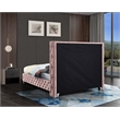 Meridian Furniture Savan Pink Velvet King Bed
