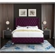 Meridian Furniture Savan Purple Velvet Full Bed