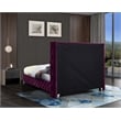 Meridian Furniture Savan Purple Velvet Full Bed