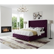 Meridian Furniture Savan Purple Velvet King Bed