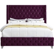 Meridian Furniture Savan Purple Velvet King Bed