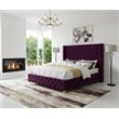 Meridian Furniture Savan Purple Velvet Queen Bed