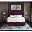 Meridian Furniture Savan Purple Velvet Queen Bed