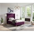 Meridian Furniture Savan Purple Velvet Twin Bed