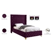 Meridian Furniture Savan Purple Velvet Twin Bed