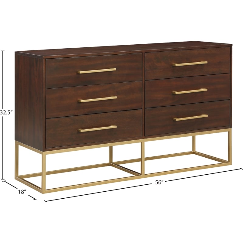 Meridian Furniture Maxine Dresser in Dark Cherry Finish