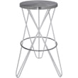 Meridian Furniture Mercury Brushed Silver Iron / White Powder Coated Barstool