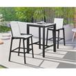 Meridian Furniture Nizuc White Wood Outdoor Patio Square Bar Table