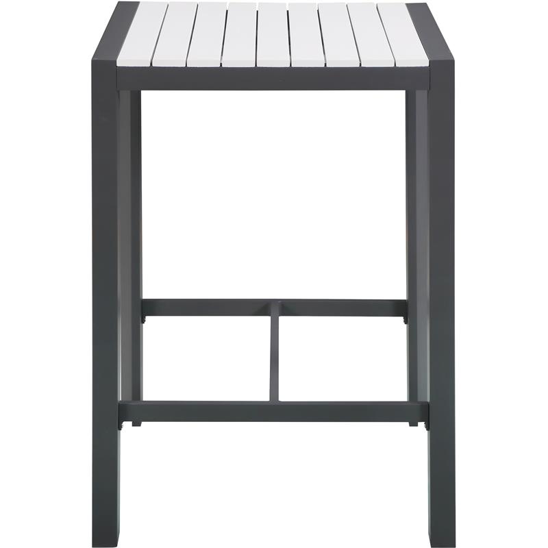 Meridian Furniture Nizuc White Wood Outdoor Patio Square Bar Table
