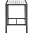 Meridian Furniture Nizuc White Wood Outdoor Patio Square Bar Table