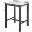 Meridian Furniture Nizuc White Wood Outdoor Patio Square Bar Table