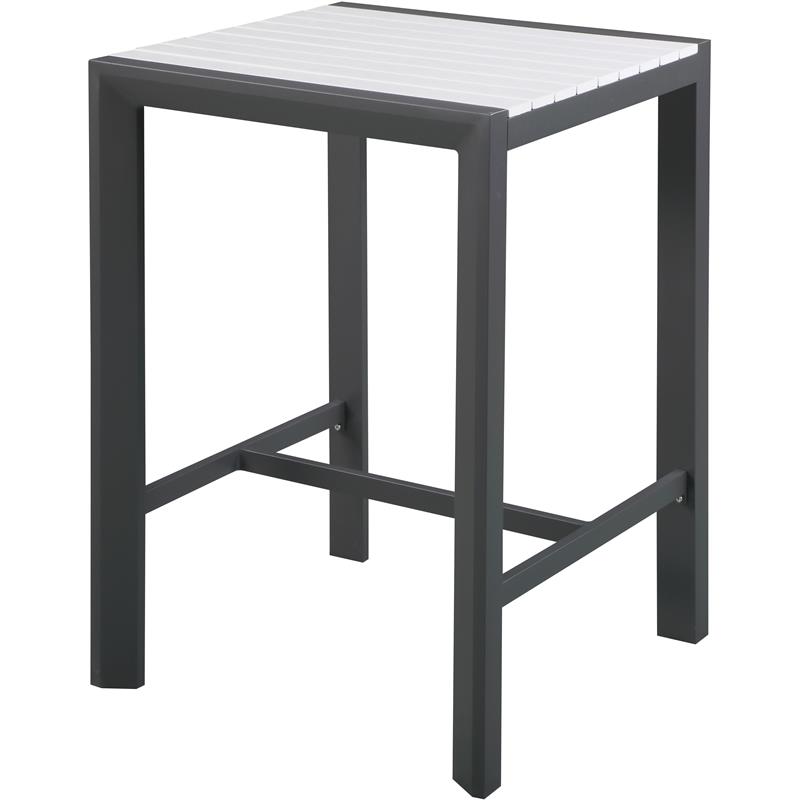 Meridian Furniture Nizuc White Wood Outdoor Patio Square Bar Table