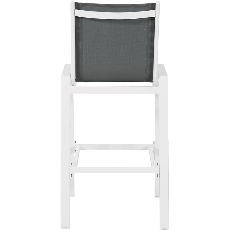Meridian Furniture Nizuc Grey Outdoor Patio Mesh Barstool (Set of 2)
