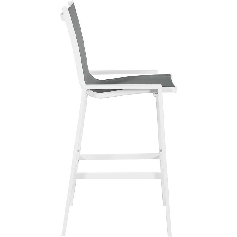 Meridian Furniture Nizuc Grey Outdoor Patio Mesh Barstool (Set of 2)