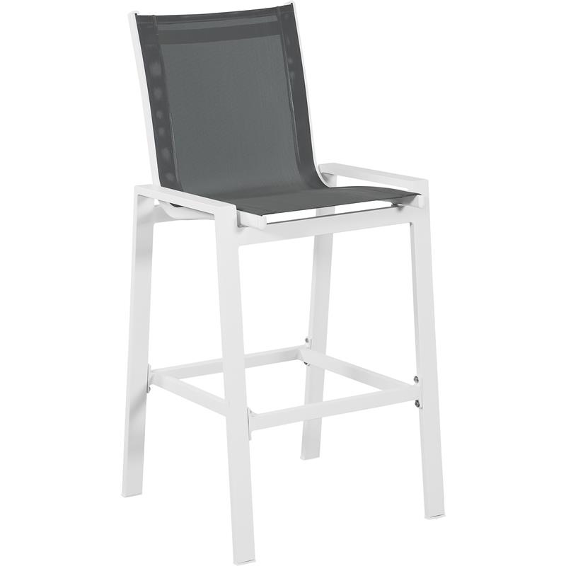 Meridian Furniture Nizuc Grey Outdoor Patio Mesh Barstool (Set of 2)