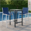 Meridian Furniture Nizuc Navy Outdoor Patio Mesh Barstool (Set of 2)