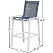 Meridian Furniture Nizuc Navy Outdoor Patio Mesh Barstool (Set of 2)