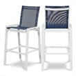 Meridian Furniture Nizuc Navy Outdoor Patio Mesh Barstool (Set of 2)