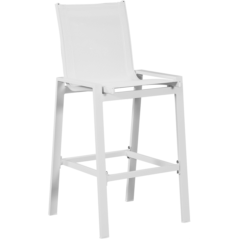 Meridian Furniture Nizuc White Outdoor Patio Mesh Barstool (Set of 2)