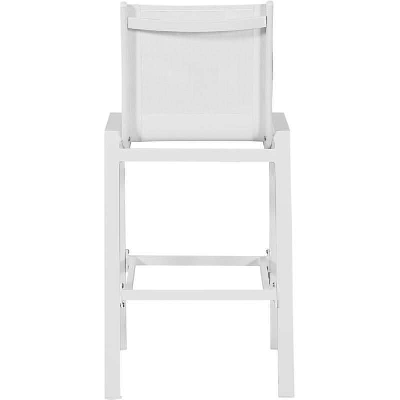 Meridian Furniture Nizuc White Outdoor Patio Mesh Barstool (Set of 2)