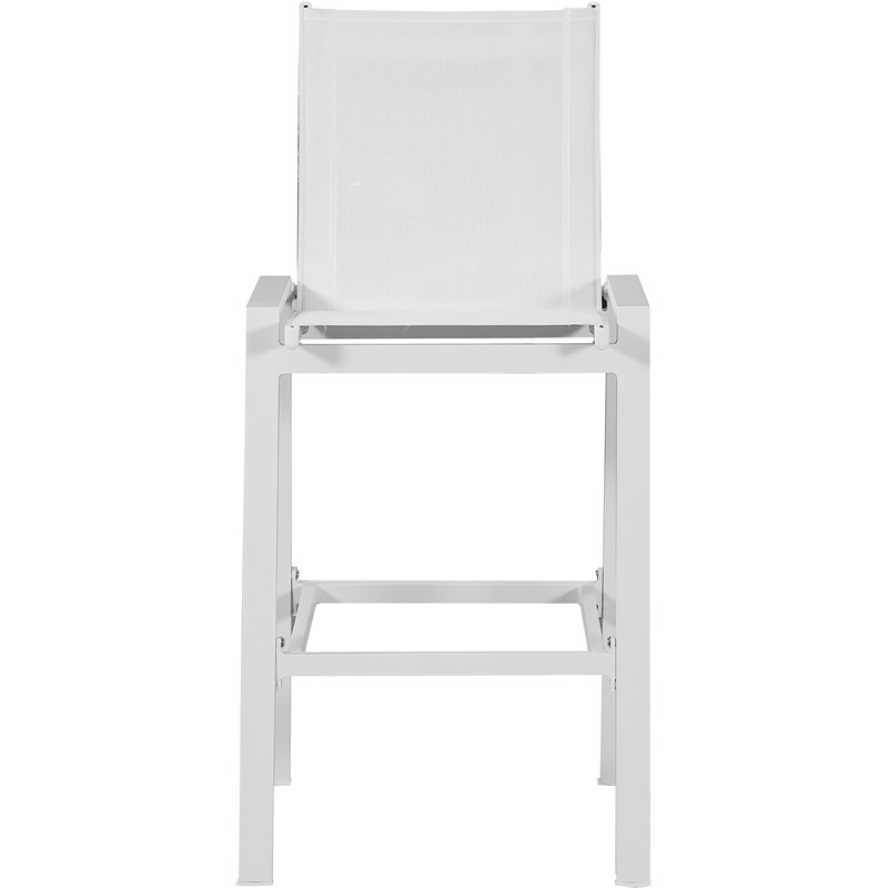 Meridian Furniture Nizuc White Outdoor Patio Mesh Barstool (Set of 2)