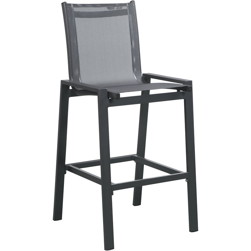 Meridian Furniture Nizuc Black Outdoor Patio Mesh Barstool (Set of 2)