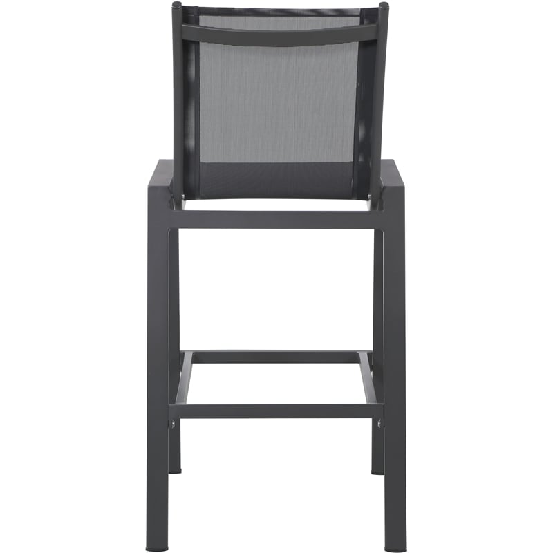 Meridian Furniture Nizuc Black Outdoor Patio Mesh Barstool (Set of 2)