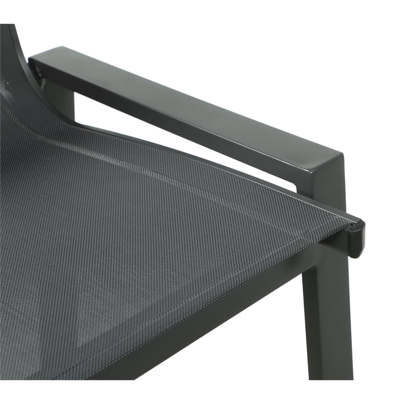 Meridian Furniture Nizuc Black Outdoor Patio Mesh Barstool (Set of 2)