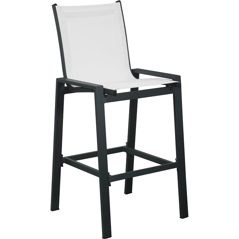 Meridian Furniture Nizuc White Outdoor Patio Mesh Barstool (Set of 2)