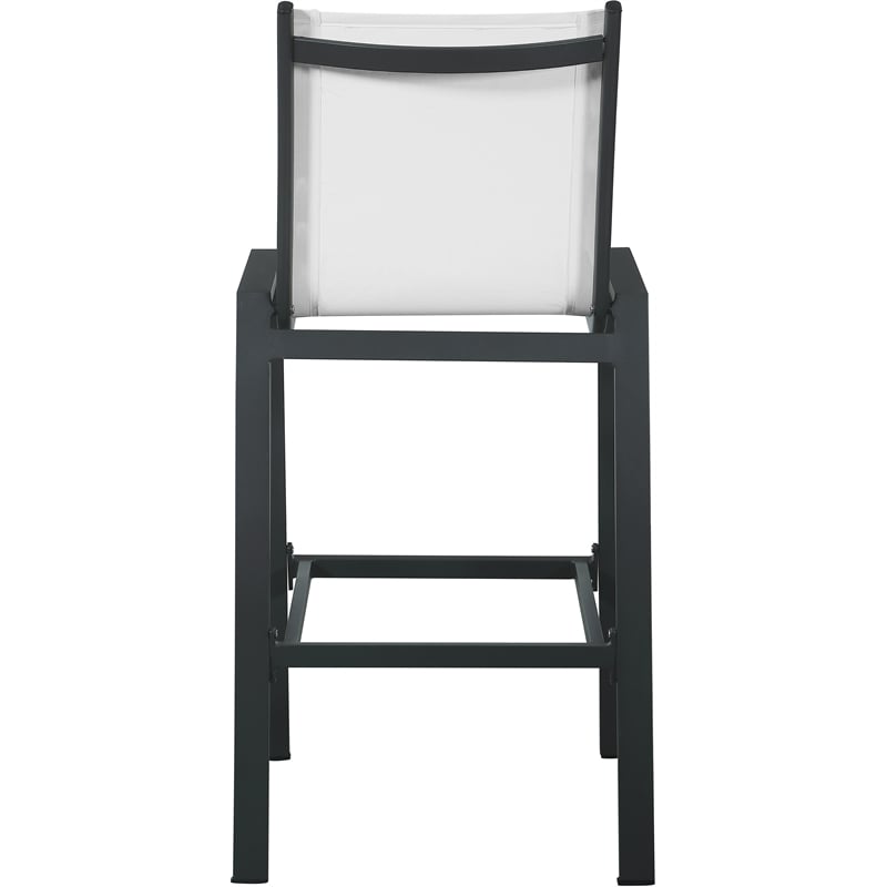 Meridian Furniture Nizuc White Outdoor Patio Mesh Barstool (Set of 2)