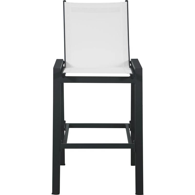 Meridian Furniture Nizuc White Outdoor Patio Mesh Barstool (Set of 2)