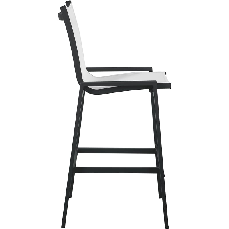 Meridian Furniture Nizuc White Outdoor Patio Mesh Barstool (Set of 2)