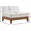 Meridian Furniture Rio Off White Water Resisting Armless Chair