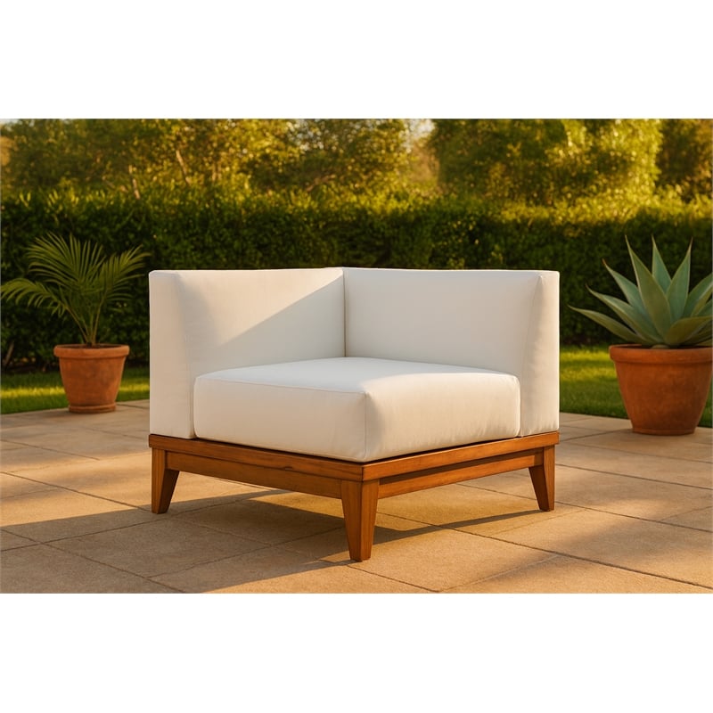 Meridian Furniture Rio Off White Water Resisting Corner Chair