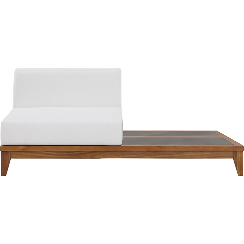 Meridian Furniture Rio Off White Water Resisting Chair w/ Integrated Table