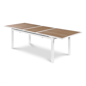 Meridian Furniture Nizuc Brown Wood Outdoor Patio Extendable Dining Table