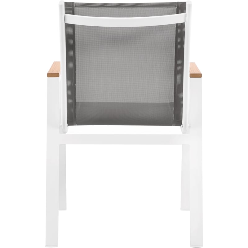 Meridian Furniture Nizuc Grey Outdoor Patio Dining Arm Chair (Set of 2)