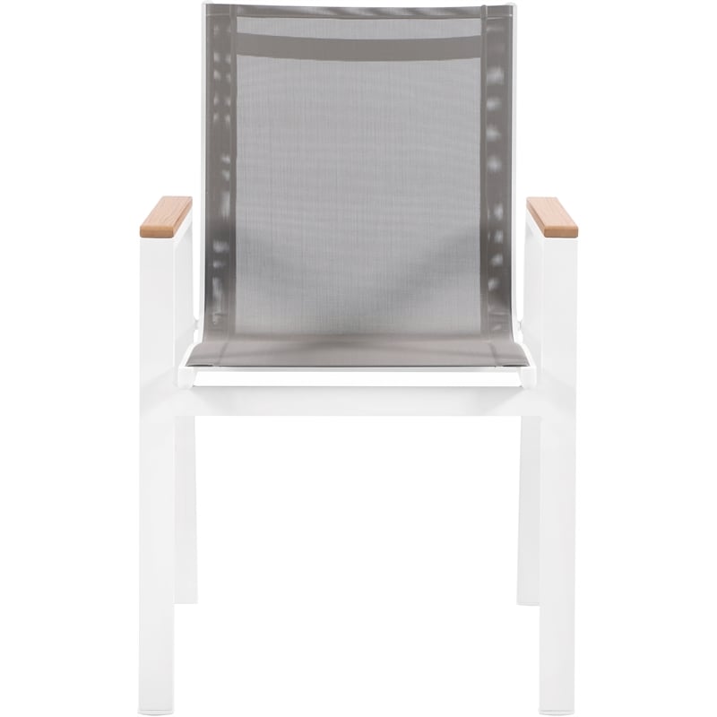 Meridian Furniture Nizuc Grey Outdoor Patio Dining Arm Chair (Set of 2)