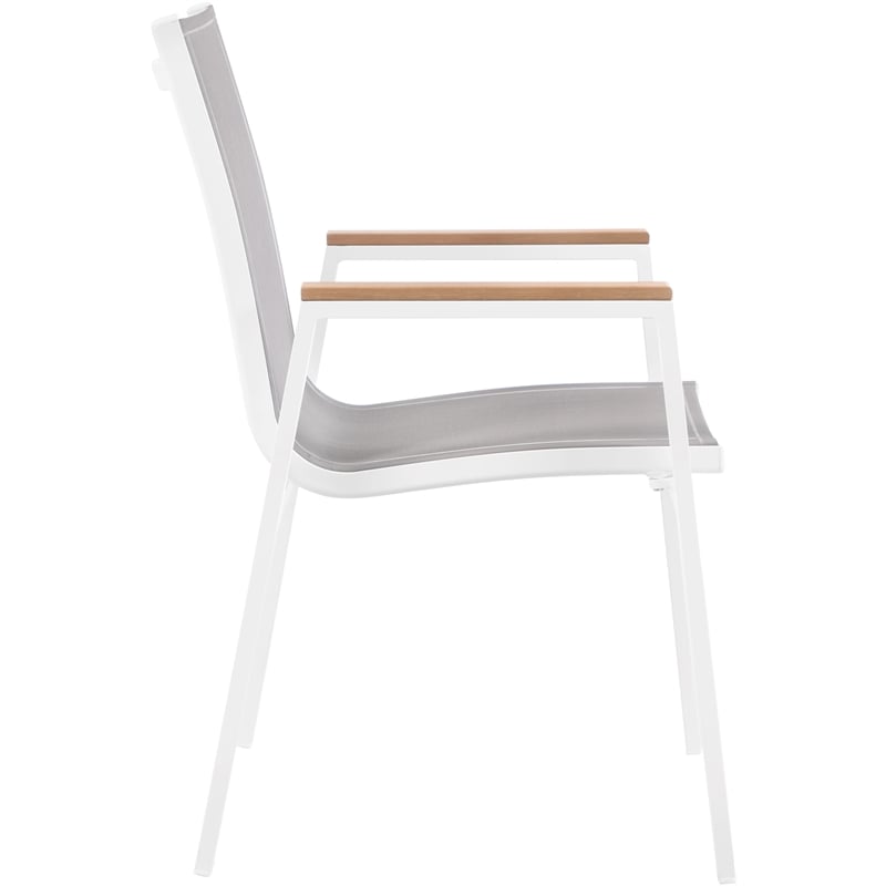 Meridian Furniture Nizuc Grey Outdoor Patio Dining Arm Chair (Set of 2)
