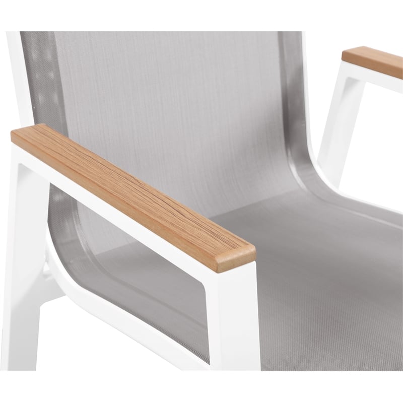 Meridian Furniture Nizuc Grey Outdoor Patio Dining Arm Chair (Set of 2)