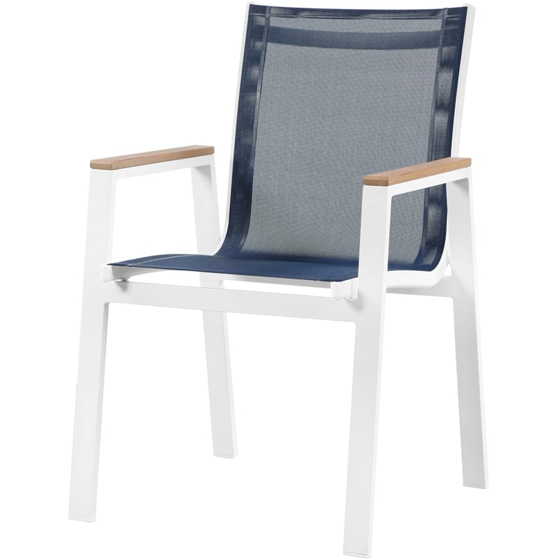 Meridian Furniture Nizuc Navy Outdoor Patio Dining Arm Chair (Set of 2)