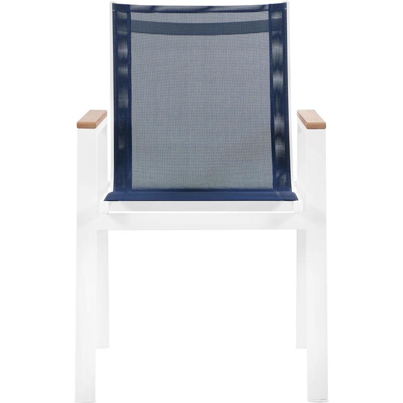 Meridian Furniture Nizuc Navy Outdoor Patio Dining Arm Chair (Set of 2)