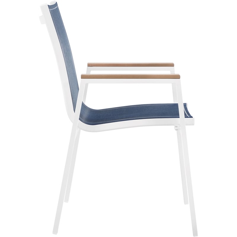 Meridian Furniture Nizuc Navy Outdoor Patio Dining Arm Chair (Set of 2)