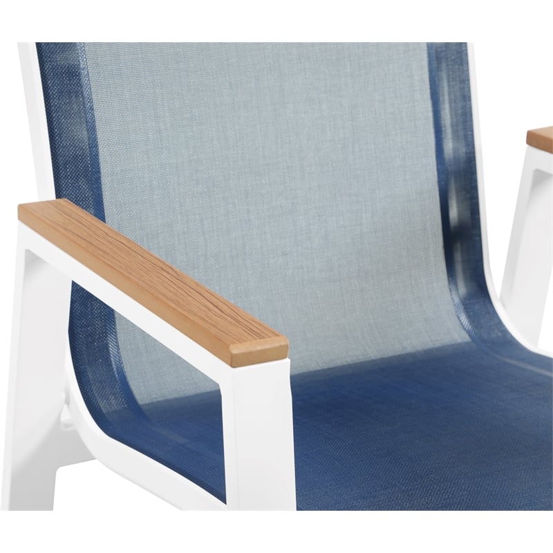 Meridian Furniture Nizuc Navy Outdoor Patio Dining Arm Chair (Set of 2)