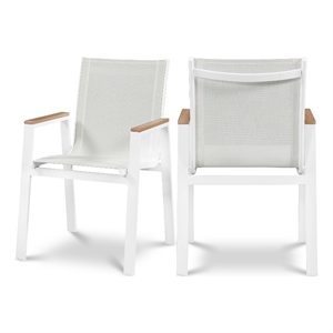 Meridian Furniture Nizuc Off White Outdoor Patio Dining Chair (Set of 2)