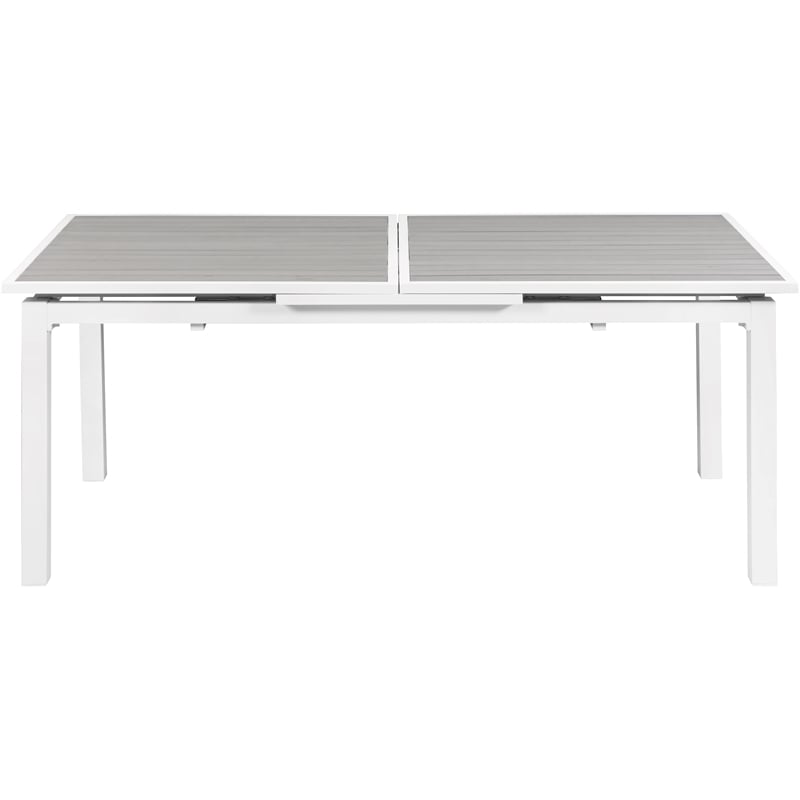 Meridian Furniture Nizuc Grey Wood Outdoor Patio Extendable Dining Table