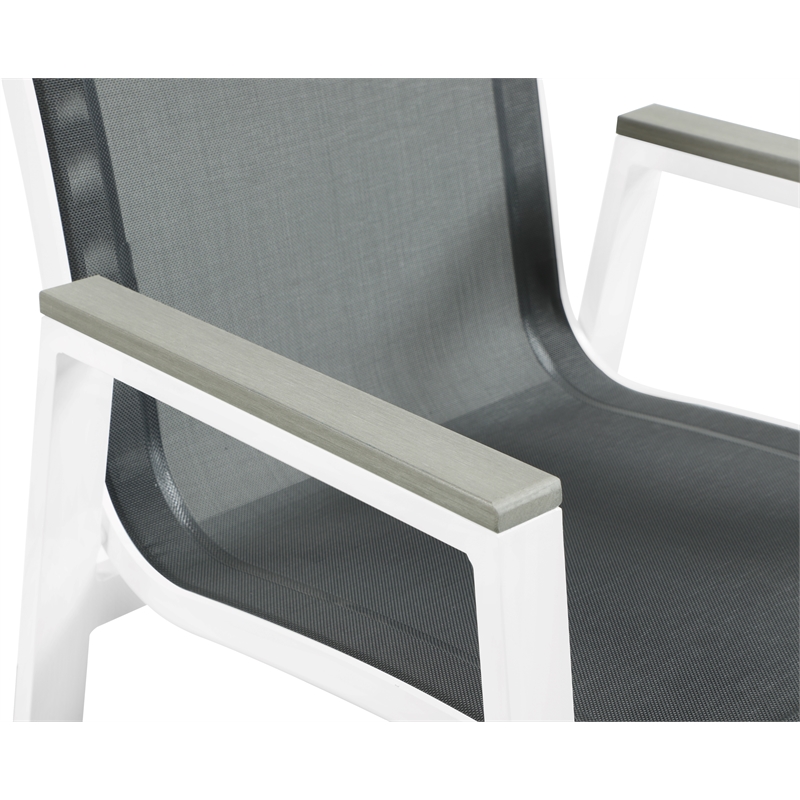 Meridian Furniture Nizuc Black Outdoor Patio Dining Arm Chair (Set of 2)