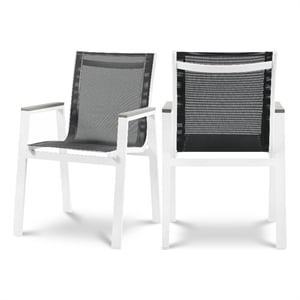 Meridian Furniture Nizuc Black Outdoor Patio Dining Arm Chair (Set of 2)